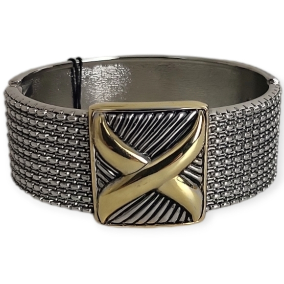 Bijoux Terner Two-Tone Stainless Steel Cuff Bracelet NWT - Picture 5 of 9
